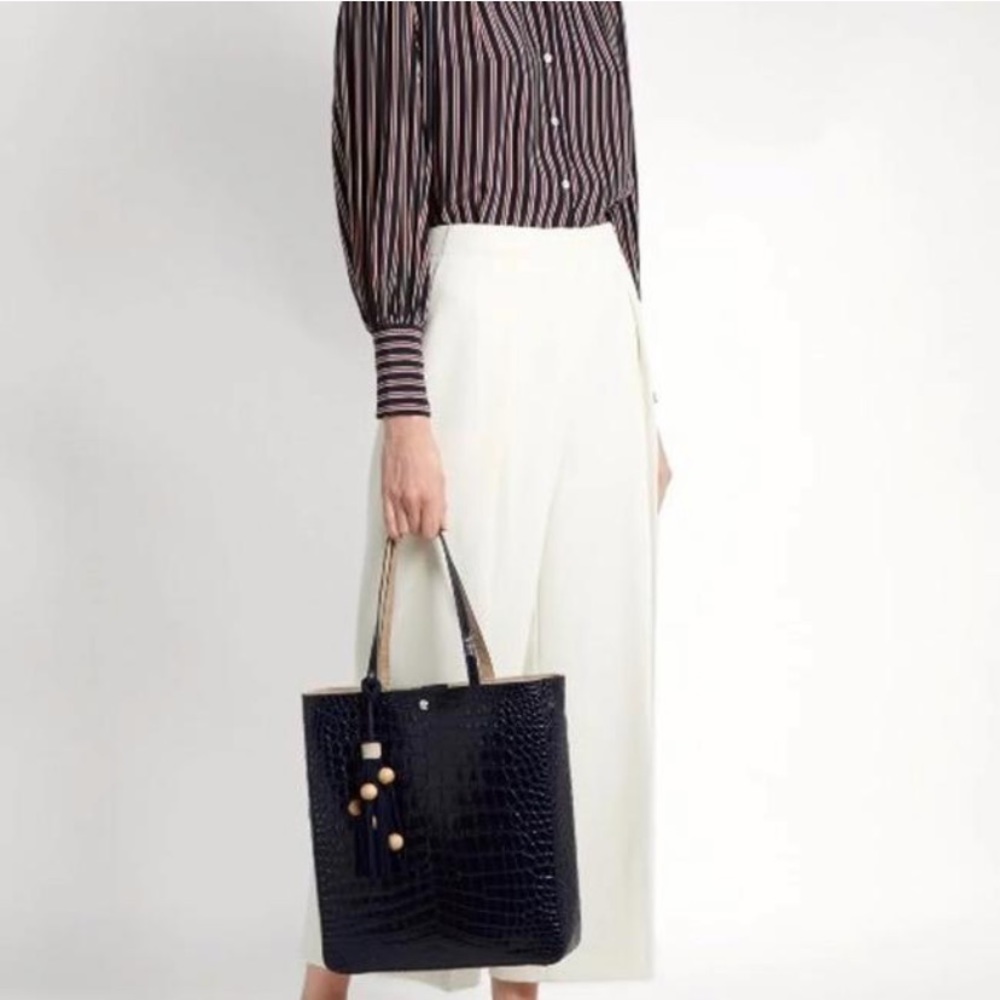 Elizabeth and James Croc Embossed Leather Tote